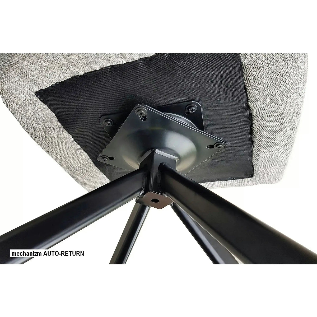 Scaun living rotativ AZALIA, bej/negru, stofa clasica/metal, 61x44x86 cm