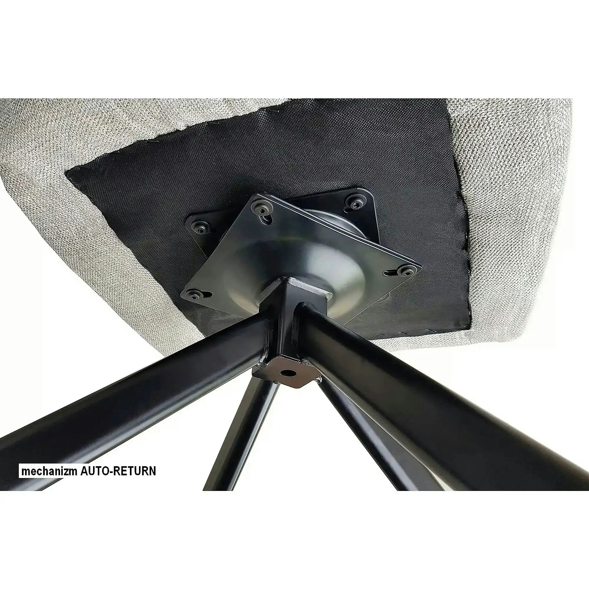 Scaun living rotativ AZALIA, bej/negru, stofa clasica/metal, 61x58x86 cm