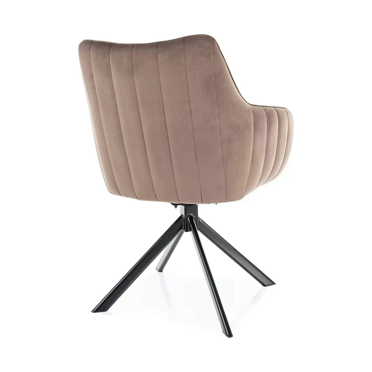 Scaun living rotativ AZALIA, cappuccino/negru, stofa catifelata/metal, 61x58x86 cm