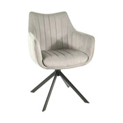 Scaun living rotativ AZALIA, gri deschis/negru, stofa catifelata/metal, 61x58x86 cm