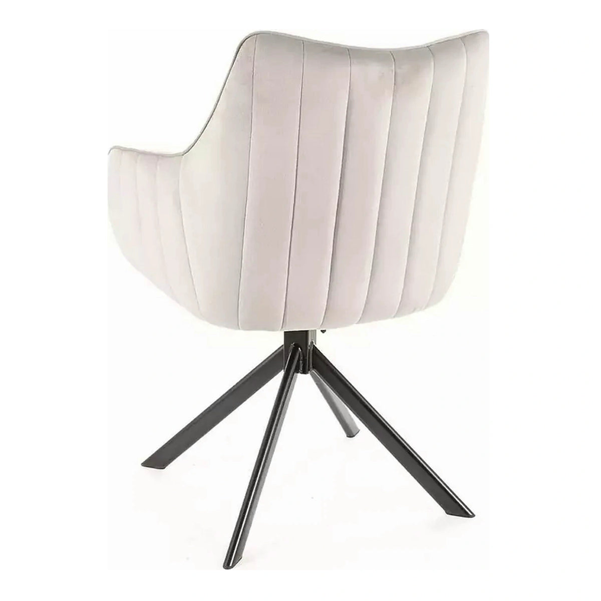Scaun living rotativ AZALIA, gri deschis/negru, stofa catifelata/metal, 61x44x86 cm