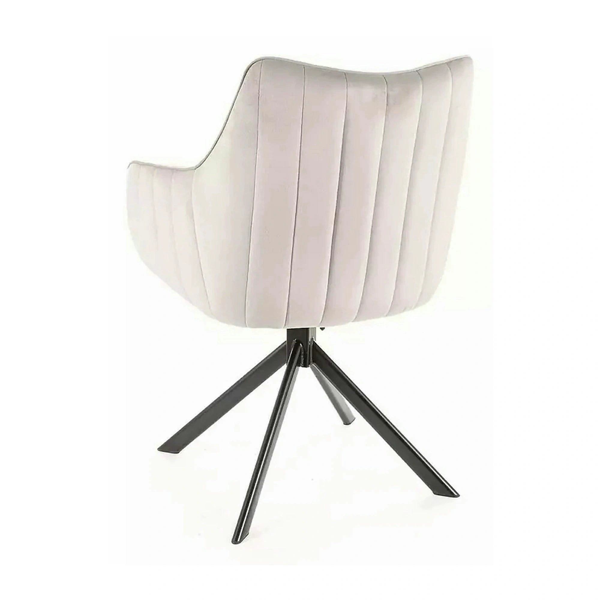 Scaun living rotativ AZALIA, gri deschis/negru, stofa catifelata/metal, 61x58x86 cm