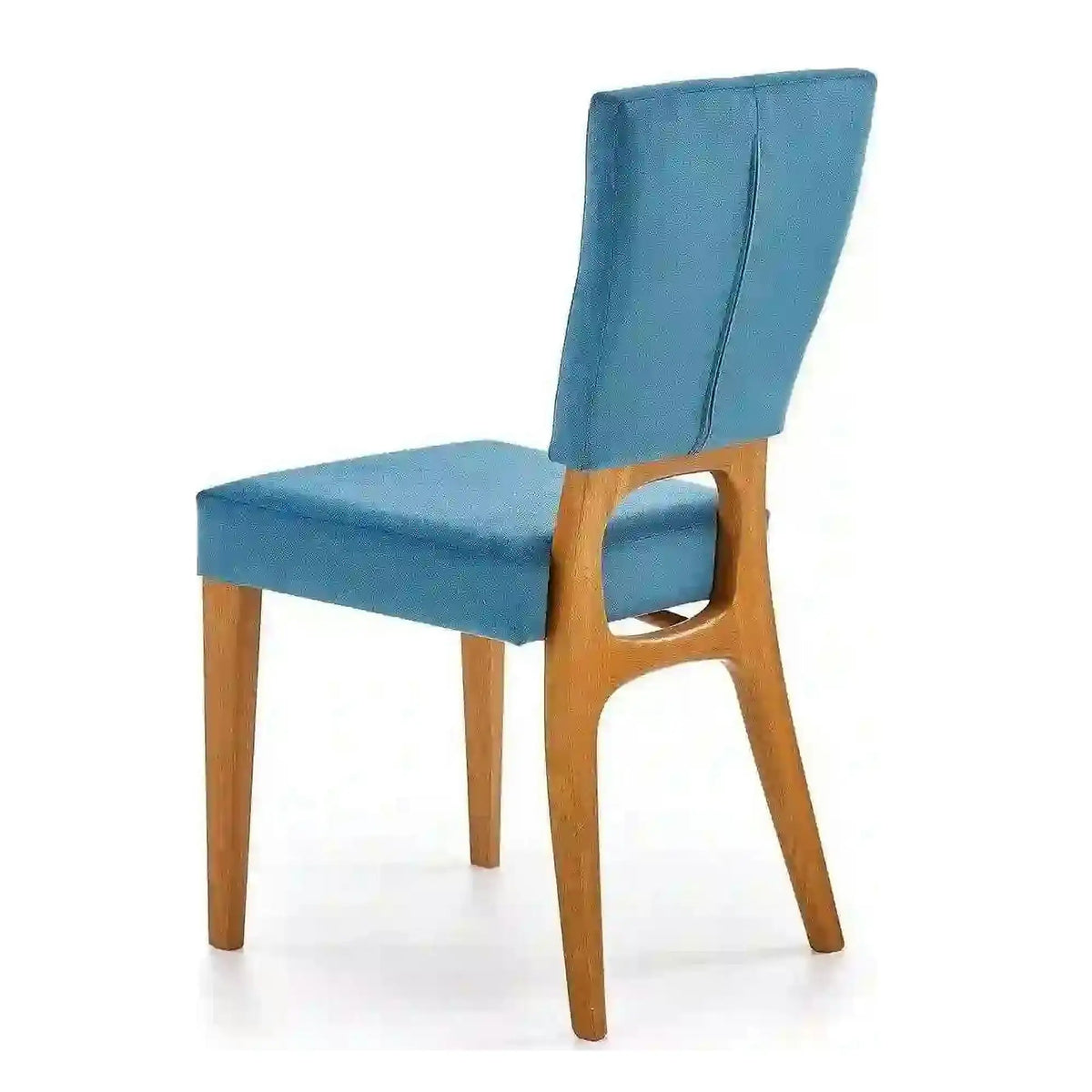 Scaun living WENANTY, albastru/stejar, stofa clasica/lemn, 43x56x91 cm