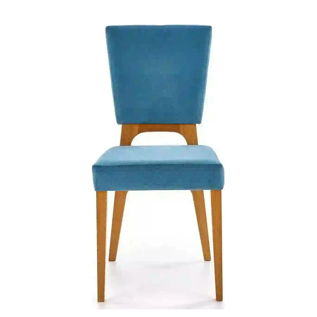 Scaun living WENANTY, albastru/stejar, stofa clasica/lemn, 43x56x91 cm