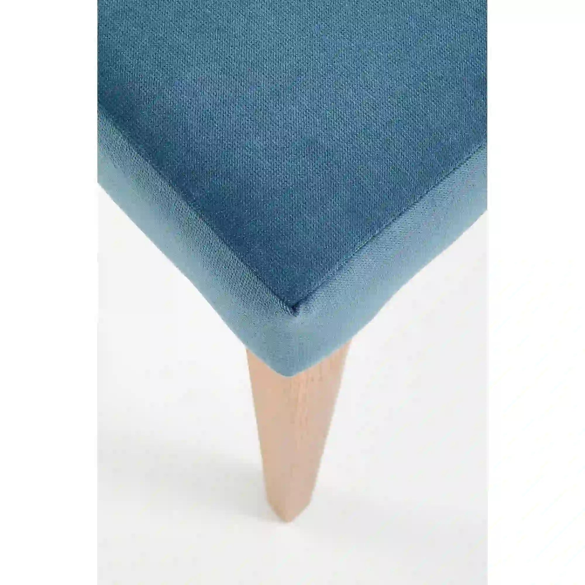 Scaun living WENANTY, albastru/stejar, stofa clasica/lemn, 43x56x91 cm