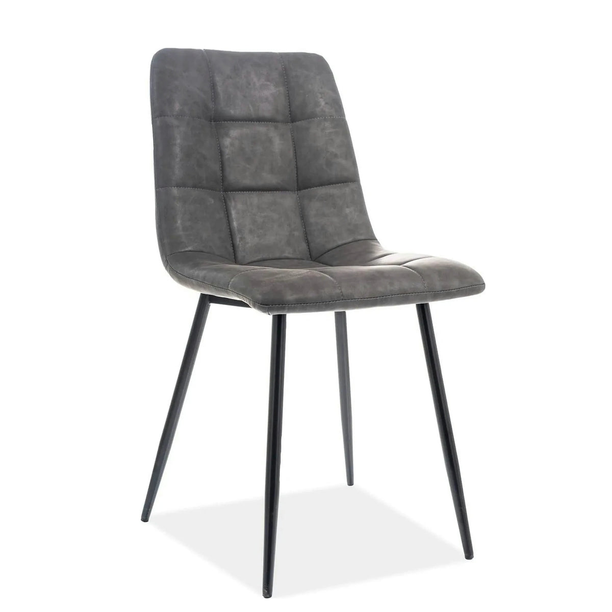 Scaun LOOK, gri/negru, piele ecologica/metal, 45x38x88 cm