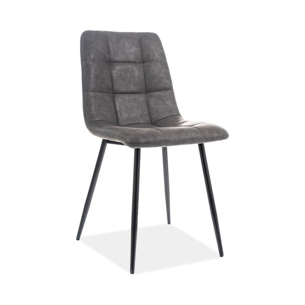 Scaun LOOK, gri/negru, piele ecologica/metal, 45x38x88 cm