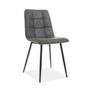 Scaun LOOK, gri/negru, piele ecologica/metal, 45x38x88 cm