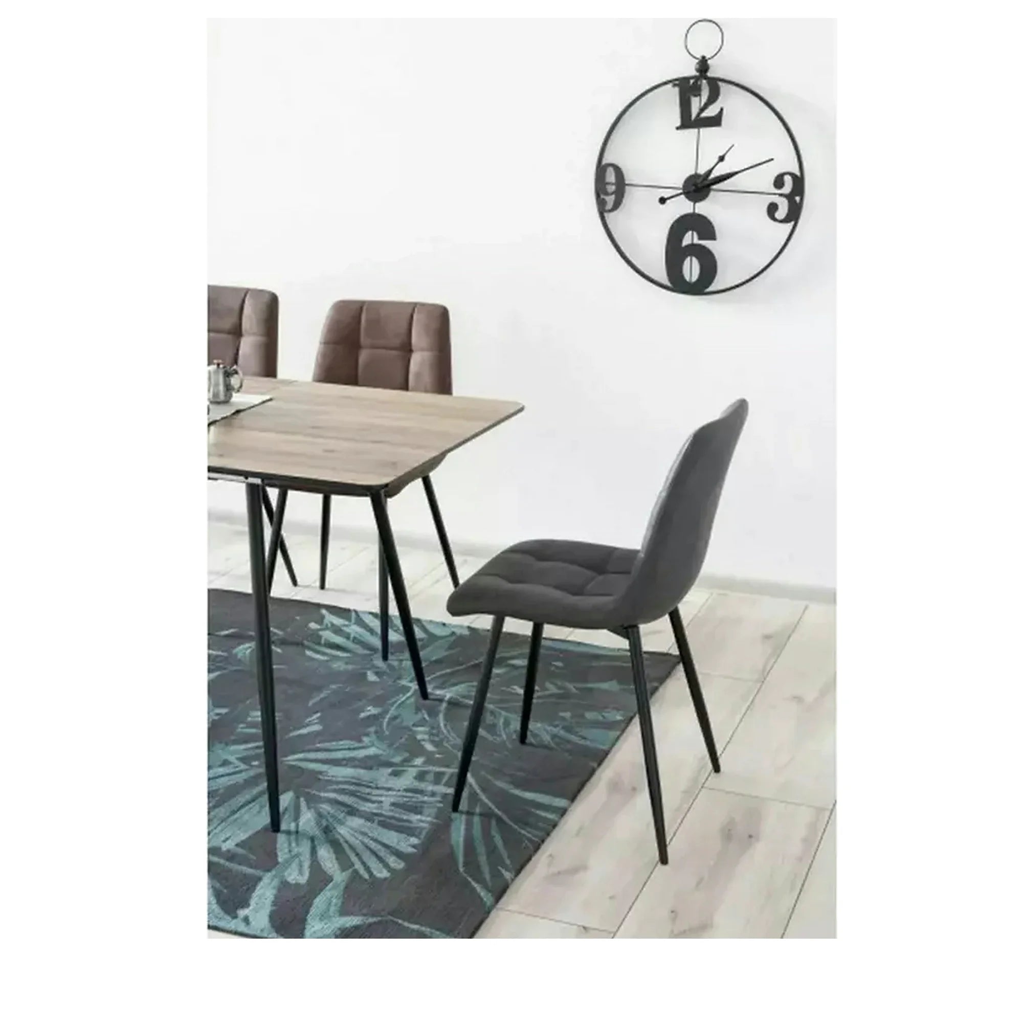 Scaun LOOK, gri/negru, piele ecologica/metal, 45x38x88 cm