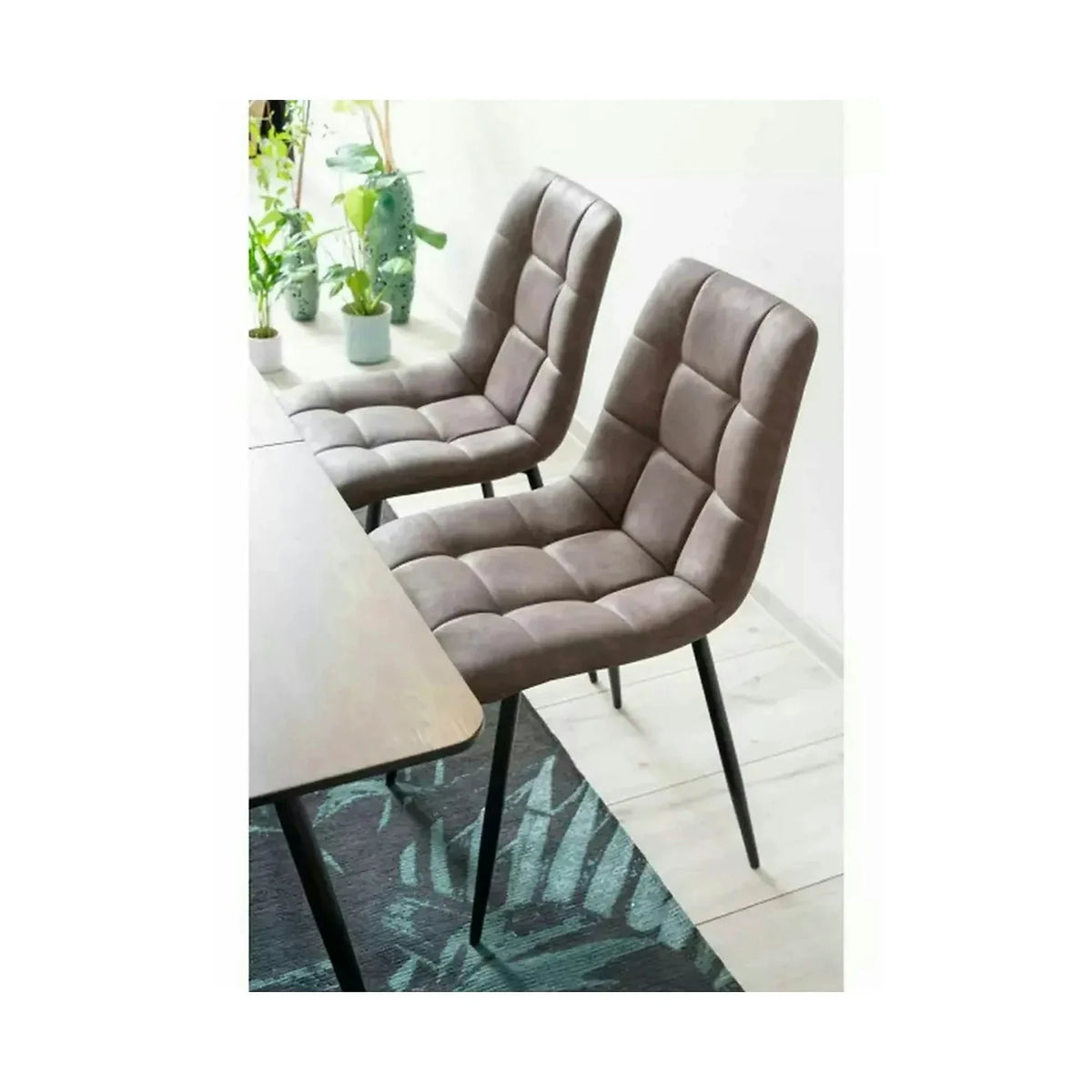 Scaun LOOK, maro/negru, piele ecologic/metal, 45x38x88 cm