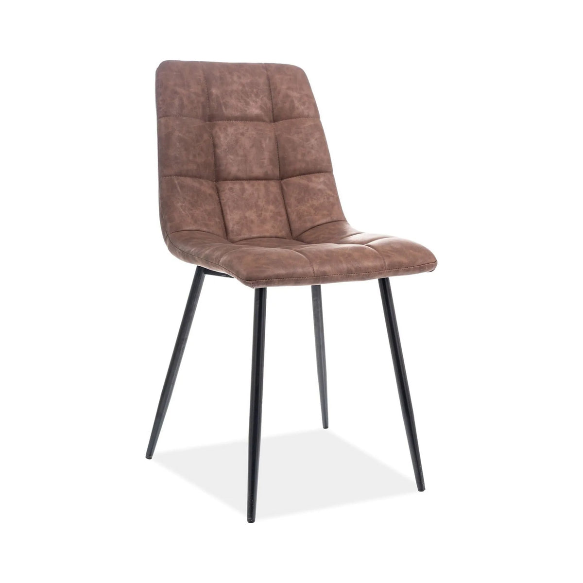 Scaun LOOK, maro/negru, piele ecologic/metal, 45x38x88 cm