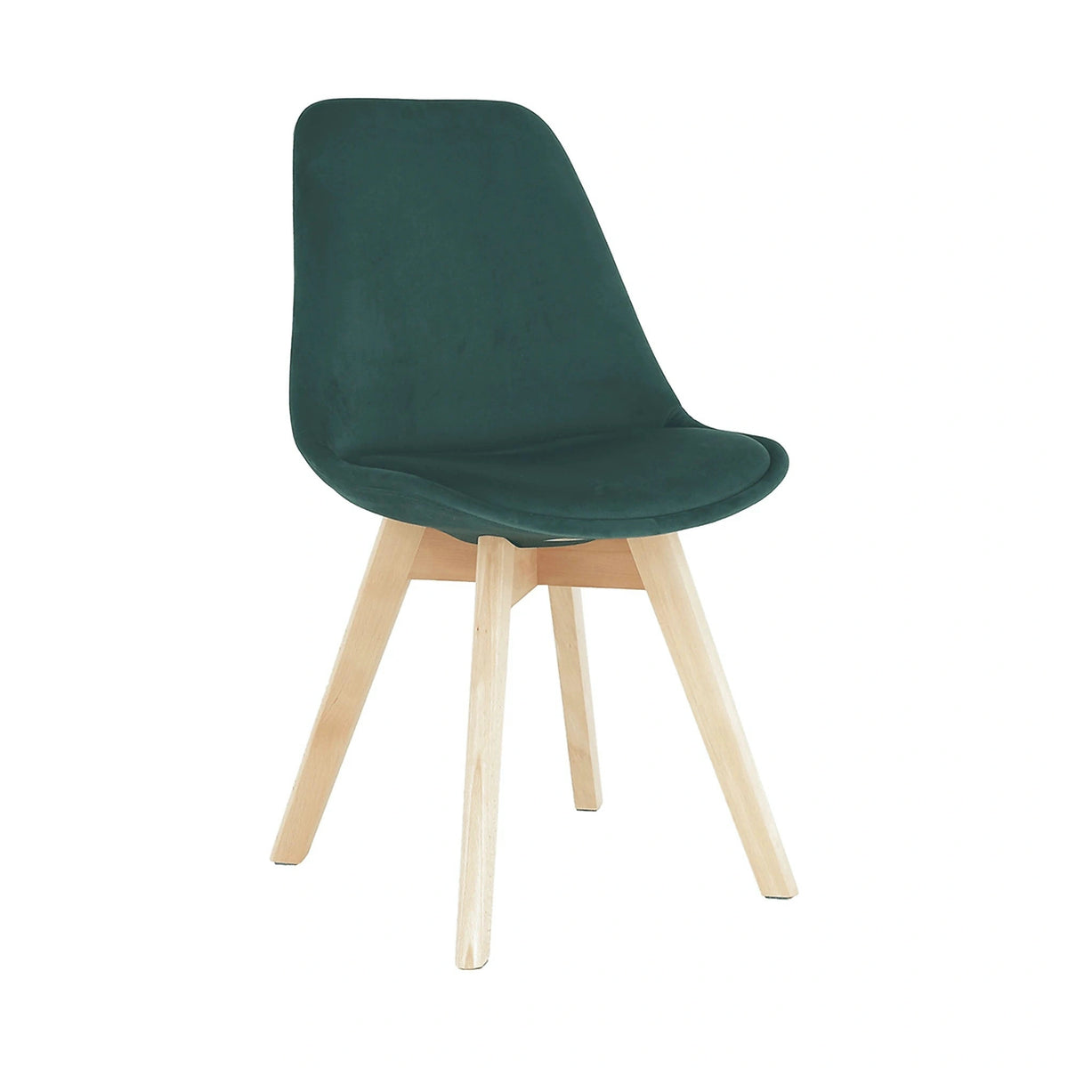 Scaun LORITA, verde smarald/fag, stofa catifelata/lemn, 48x57x81 cm