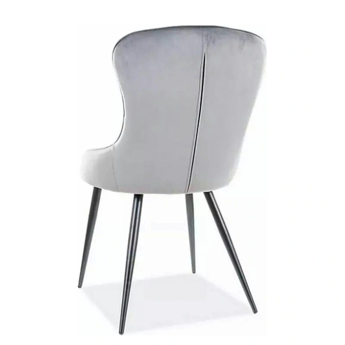 Scaun Lotus, gri/negru, stofa catifelata/metal, 52x45x91 cm
