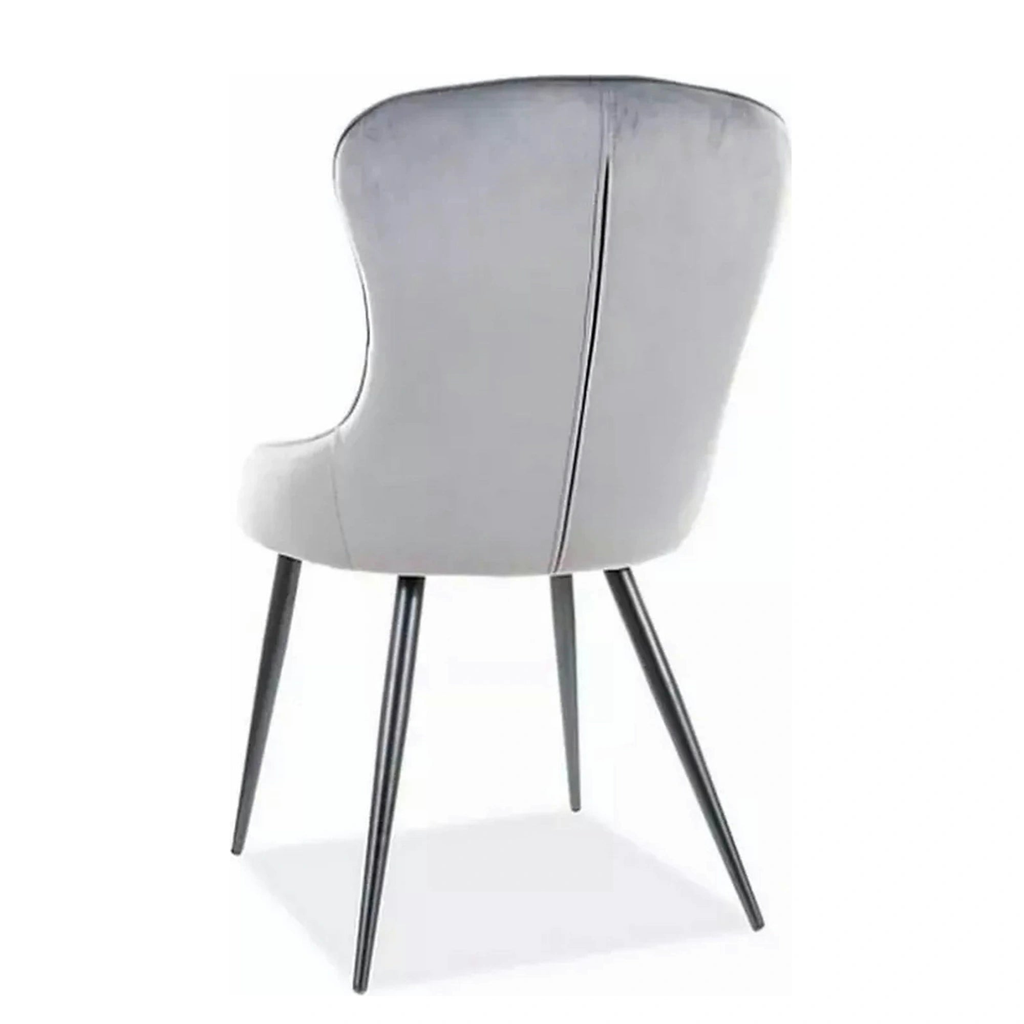 Scaun Lotus, gri/negru, stofa catifelata/metal, 52x45x91 cm
