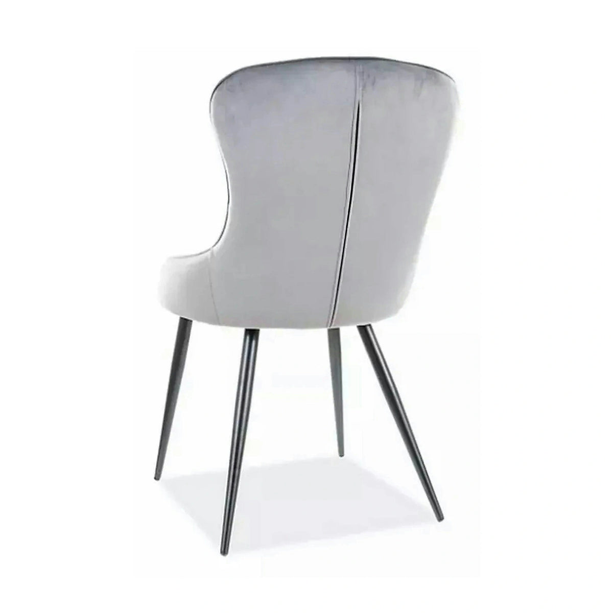 Scaun Lotus, gri/negru, stofa catifelata/metal, 52x45x91 cm