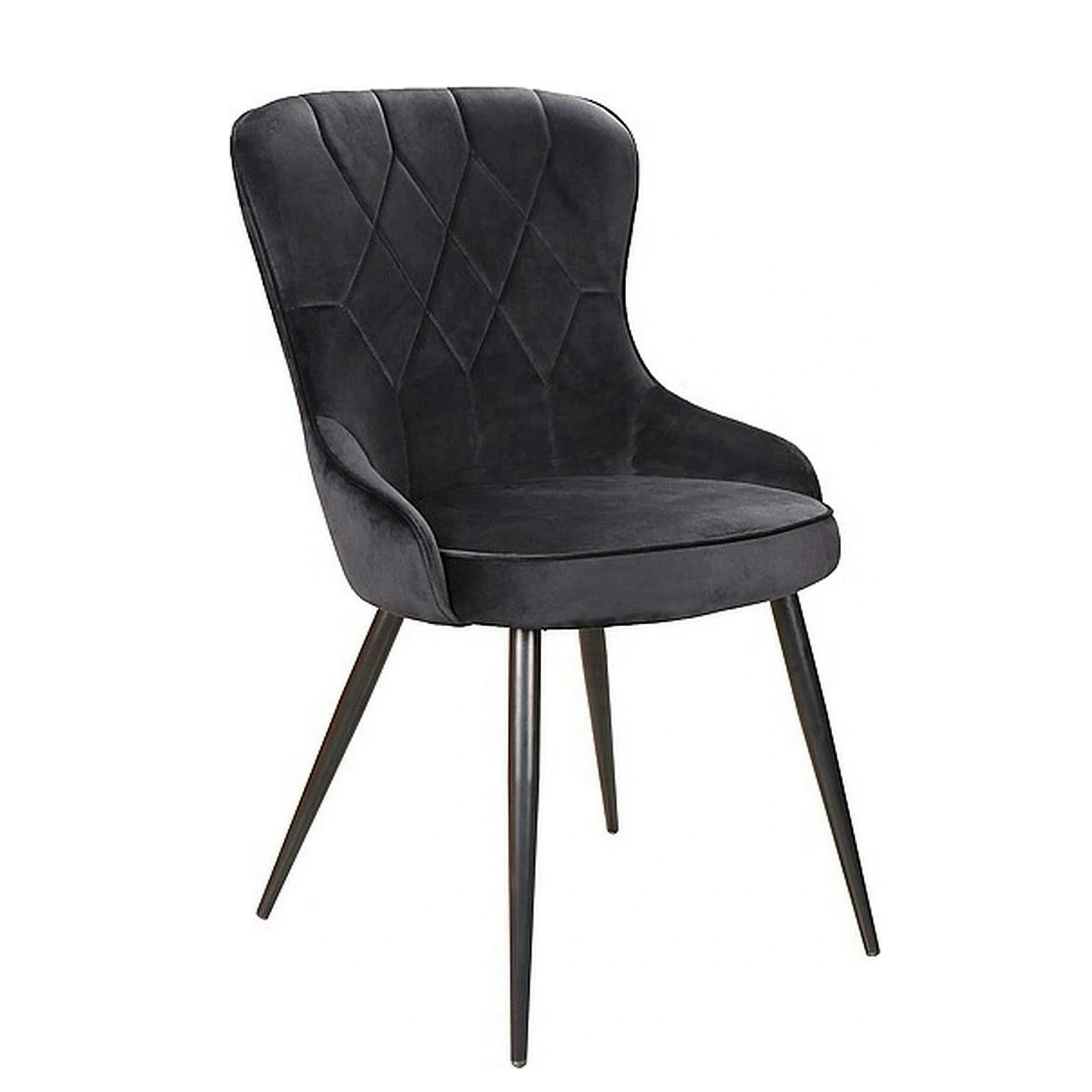 Scaun Lotus, negru, stofa catifelata/metal, 52x45x91 cm
