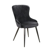 Scaun Lotus, negru, stofa catifelata/metal, 52x45x91 cm