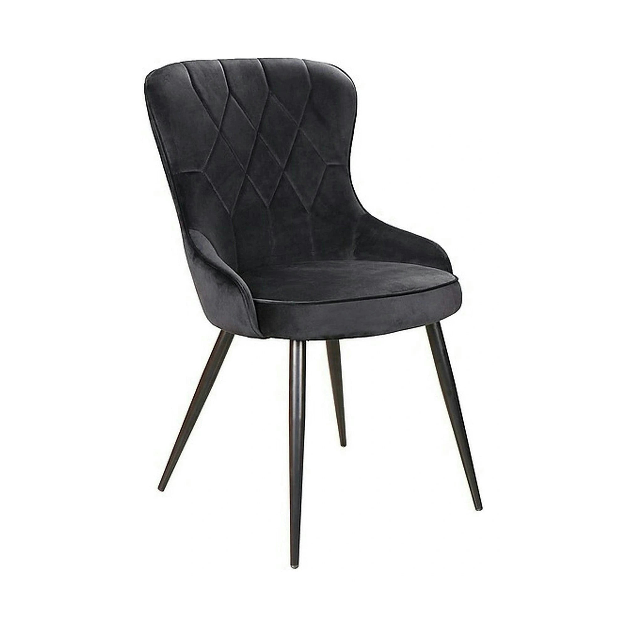 Scaun Lotus, negru, stofa catifelata/metal, 52x45x91 cm