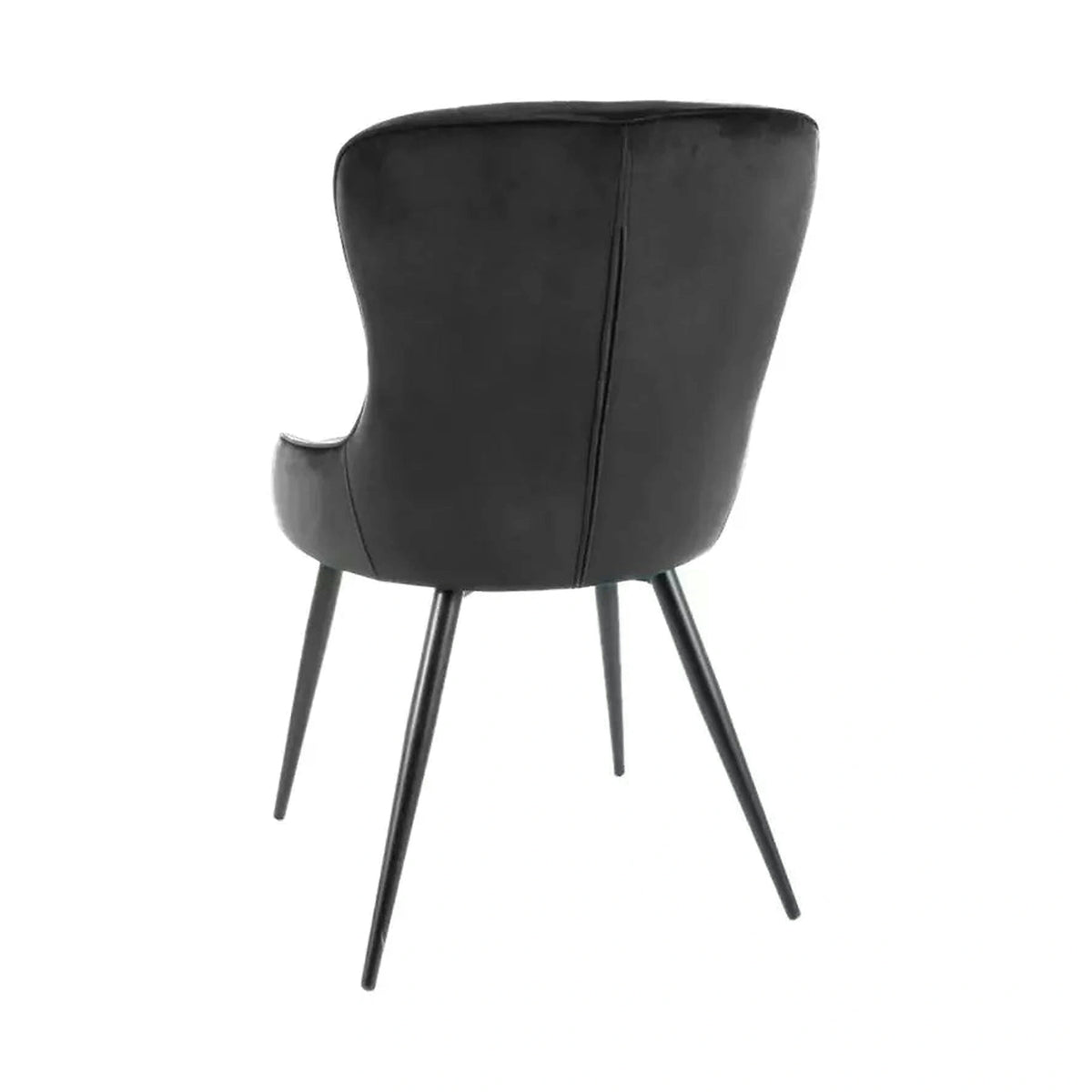 Scaun Lotus, negru, stofa catifelata/metal, 52x45x91 cm