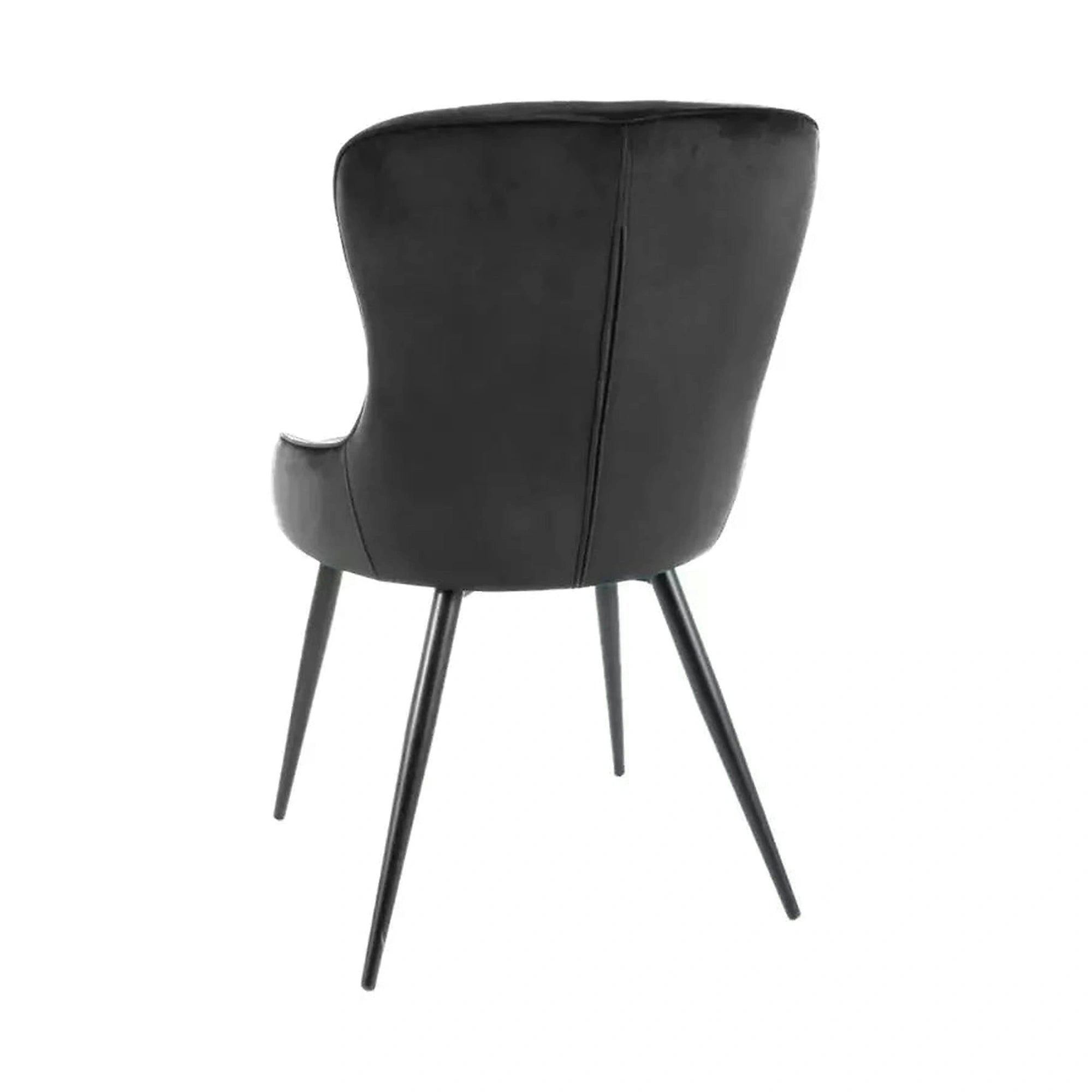 Scaun Lotus, negru, stofa catifelata/metal, 52x45x91 cm