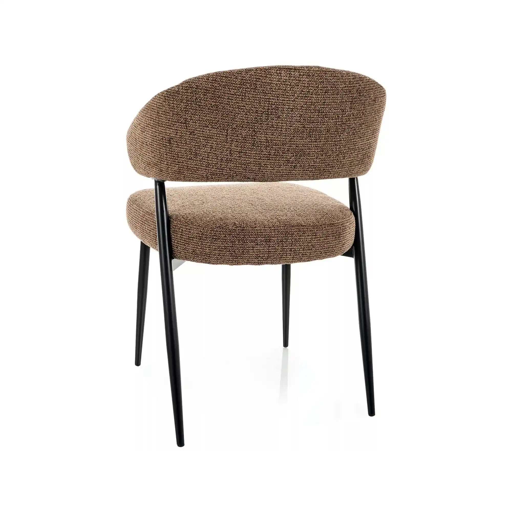 Scaun LUCIO, cappuccino/negru, stofă/metal, 55x50x80 cm
