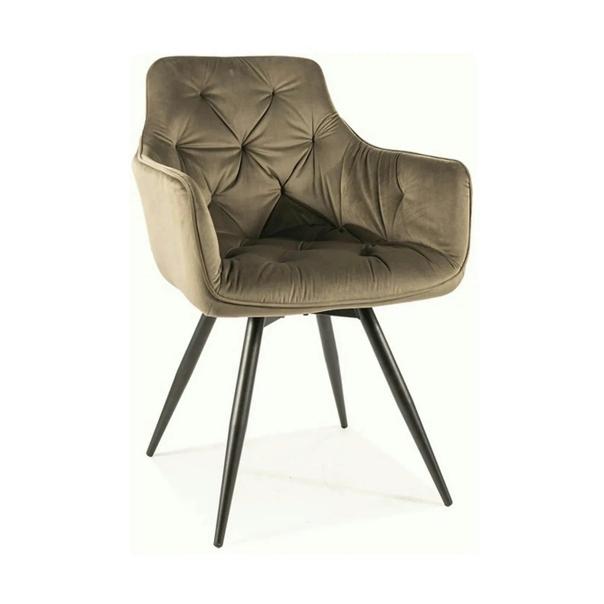 Scaun MANGO, verde maslin/negru, stofa catifelata/metal, 57x45x83 cm