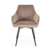 Scaun MARLO, bej inchis - Bluvel 40, stofa catifelata/metal, 55x58x88 cm