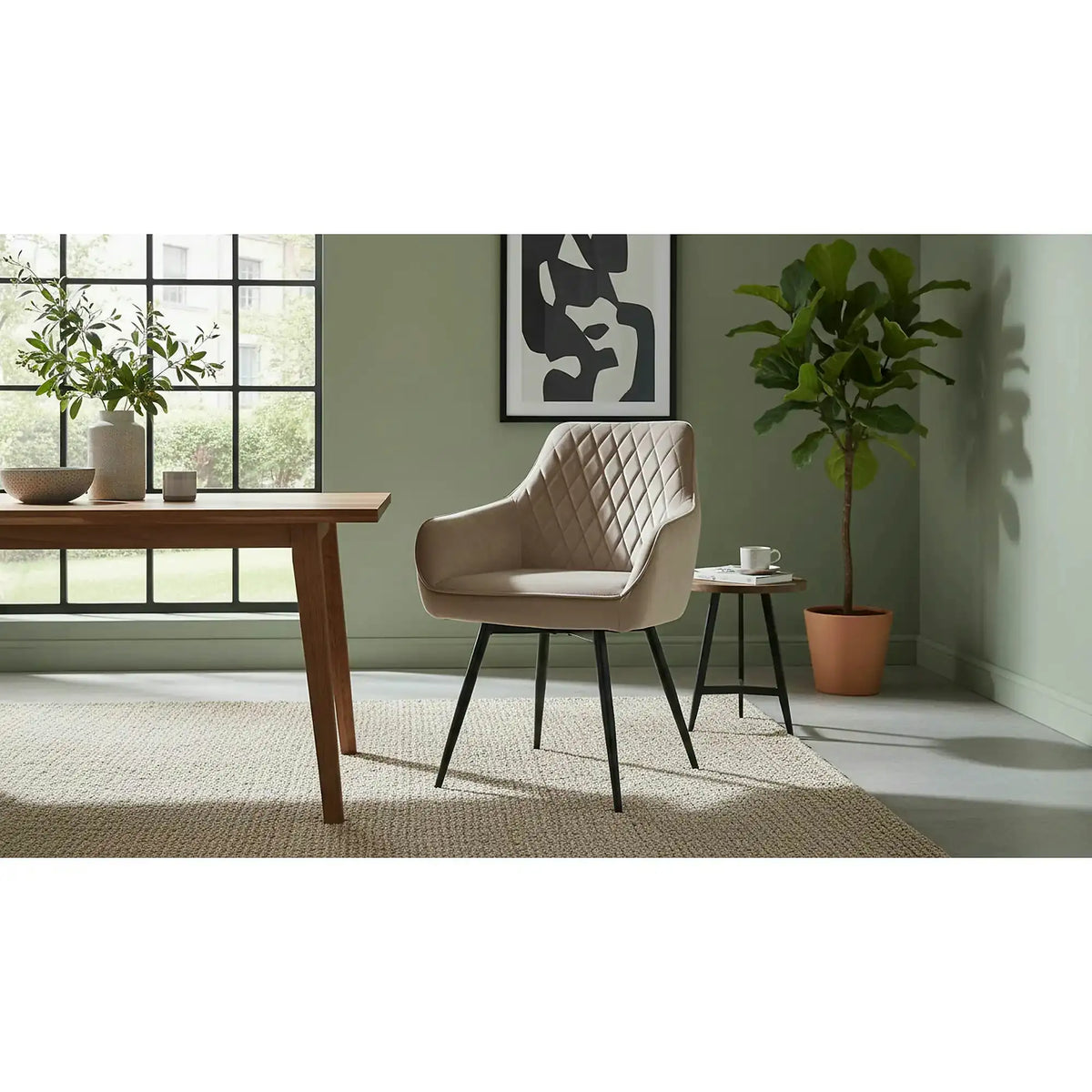 Scaun MARLO, bej inchis - Bluvel 40, stofa catifelata/metal, 55x58x88 cm