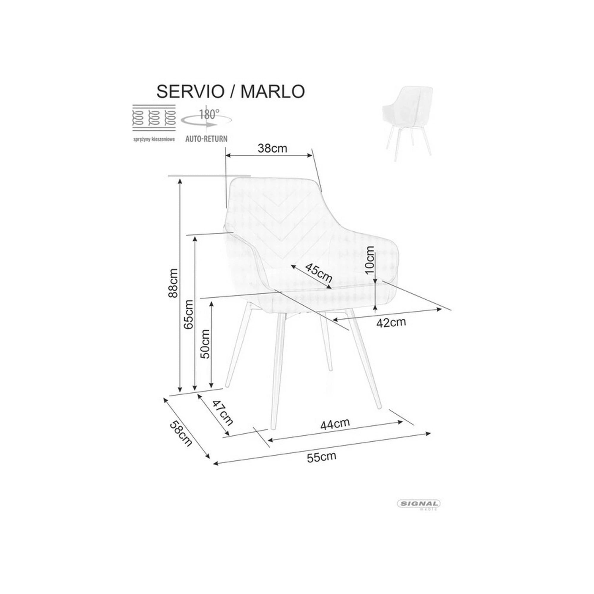 Scaun MARLO, bej inchis - Bluvel 40, stofa catifelata/metal, 55x58x88 cm