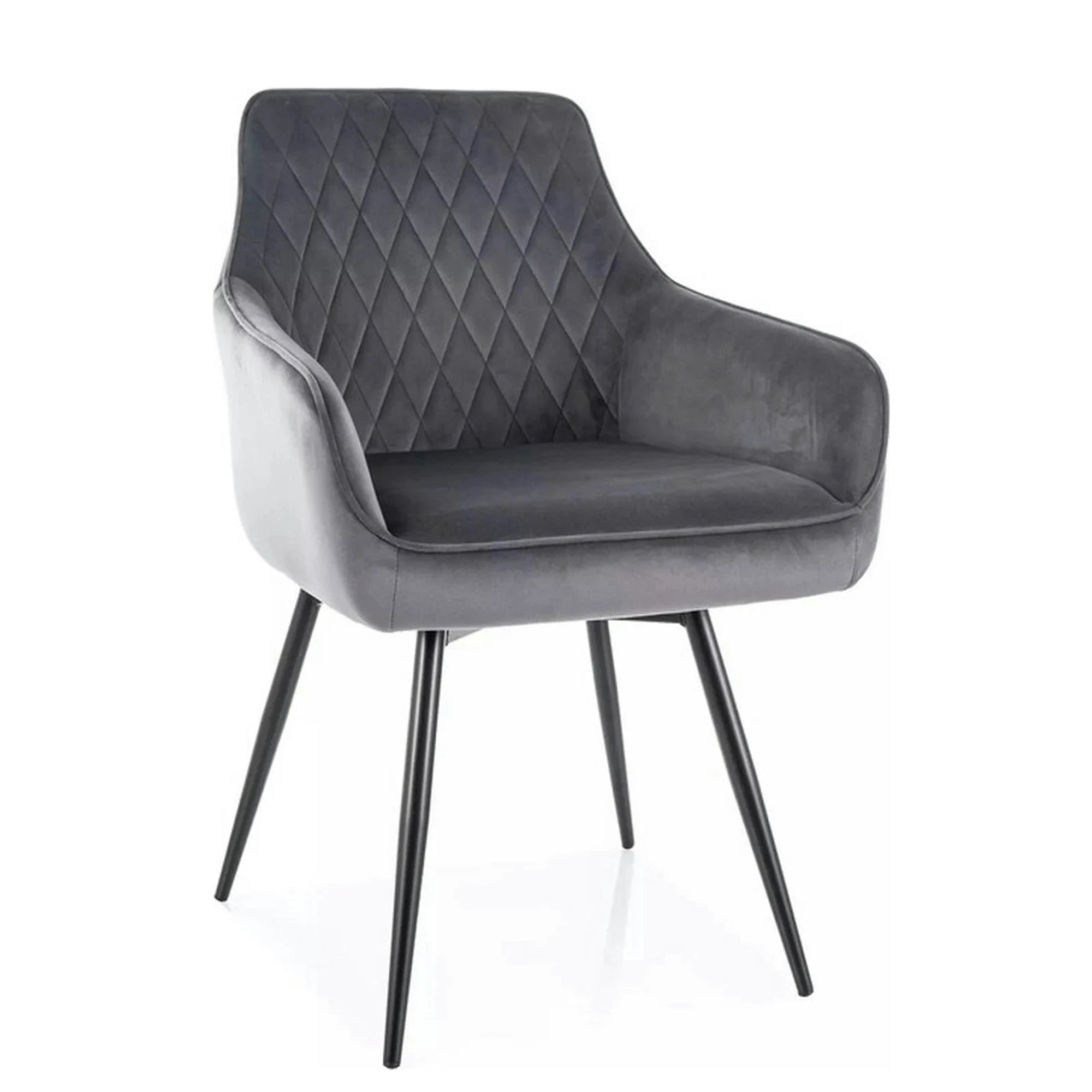 Scaun MARLO, gri - Bluvel 14, stofa catifelata/metal, 55x58x88 cm