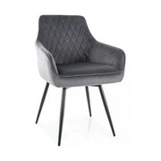 Scaun MARLO, gri - Bluvel 14, stofa catifelata/metal, 55x58x88 cm