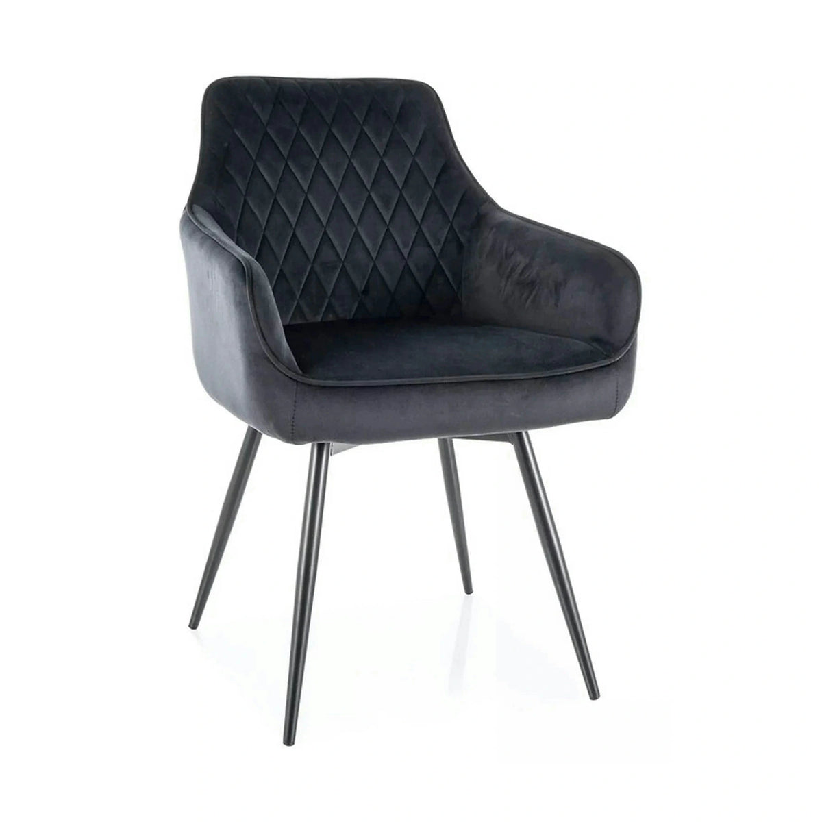 Scaun MARLO, negru - Bluvel 19, stofa catifelata/metal, 55x58x88 cm