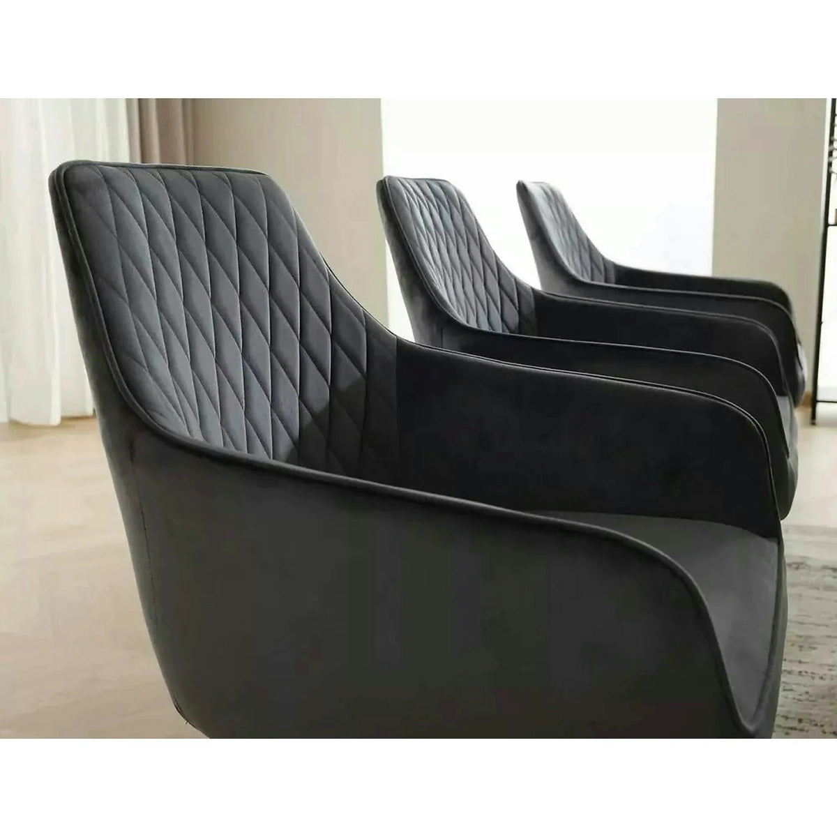 Scaun MARLO, negru - Bluvel 19, stofa catifelata/metal, 55x58x88 cm