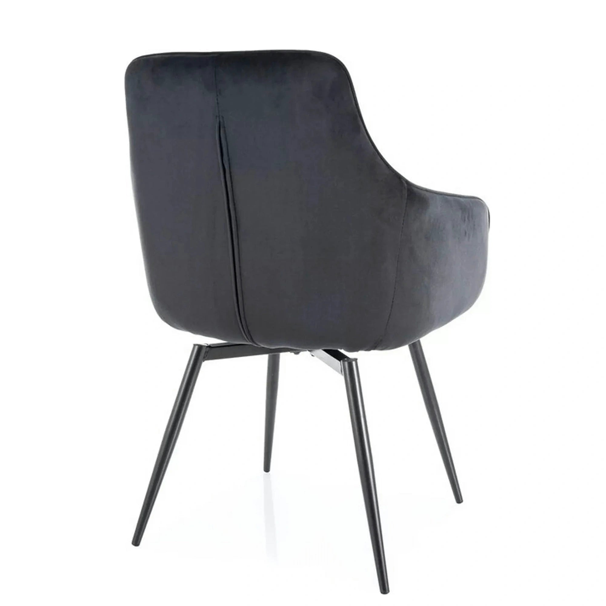 Scaun MARLO, negru - Bluvel 19, stofa catifelata/metal, 55x58x88 cm