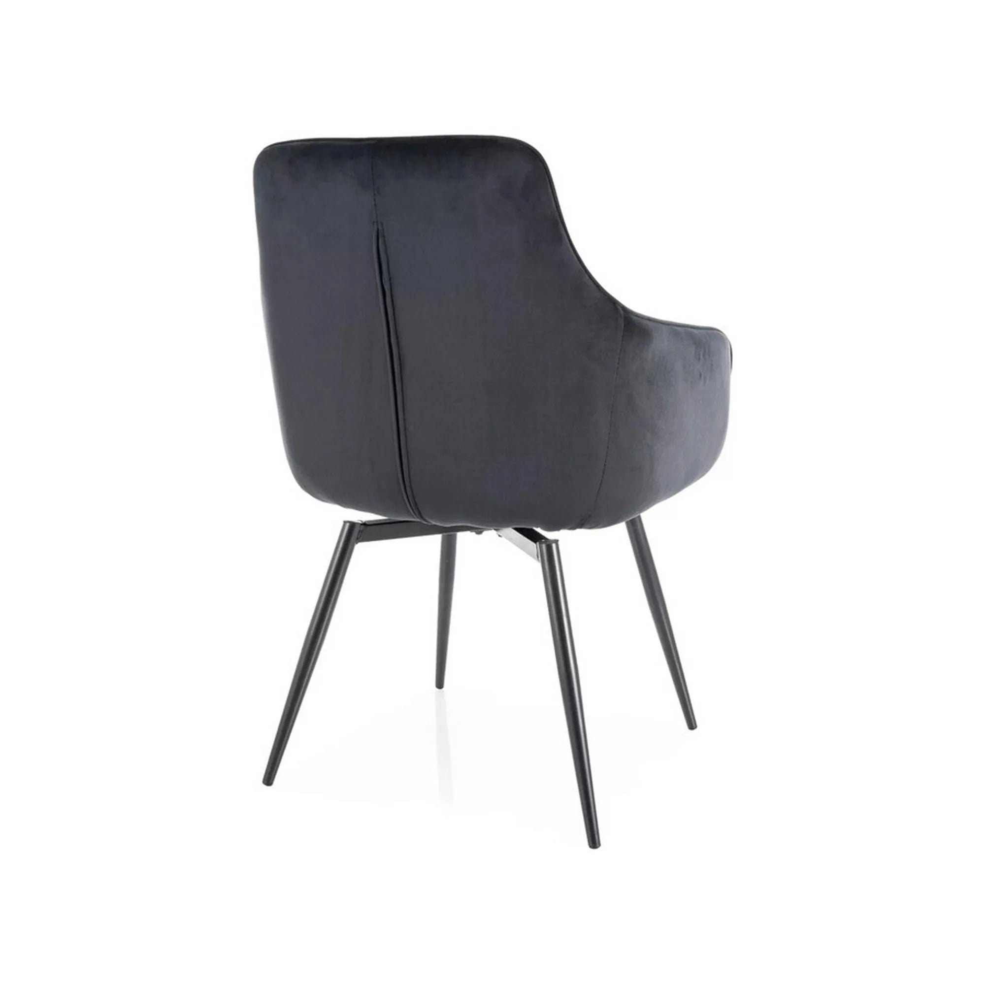 Scaun MARLO, negru - Bluvel 19, stofa catifelata/metal, 55x58x88 cm