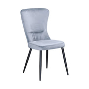 Scaun MIA, albastru deschis/negru, stofa catifelata/metal, 51x62x95 cm