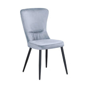 Scaun MIA, albastru deschis/negru, stofa catifelata/metal, 51x62x95 cm