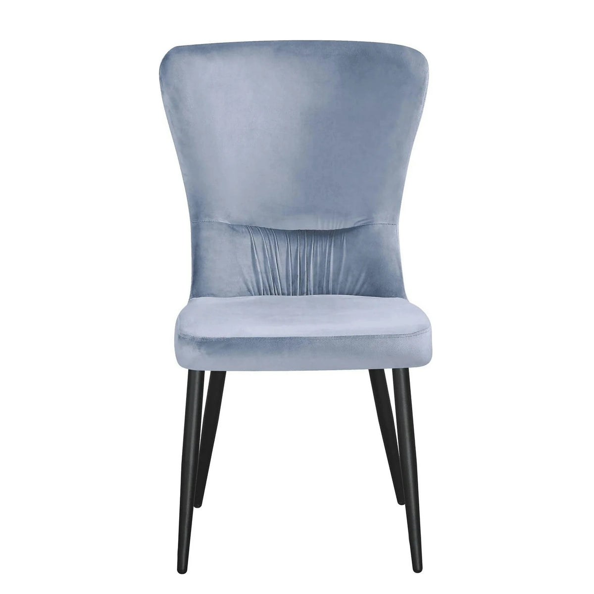 Scaun MIA, albastru deschis/negru, stofa catifelata/metal, 51x62x95 cm