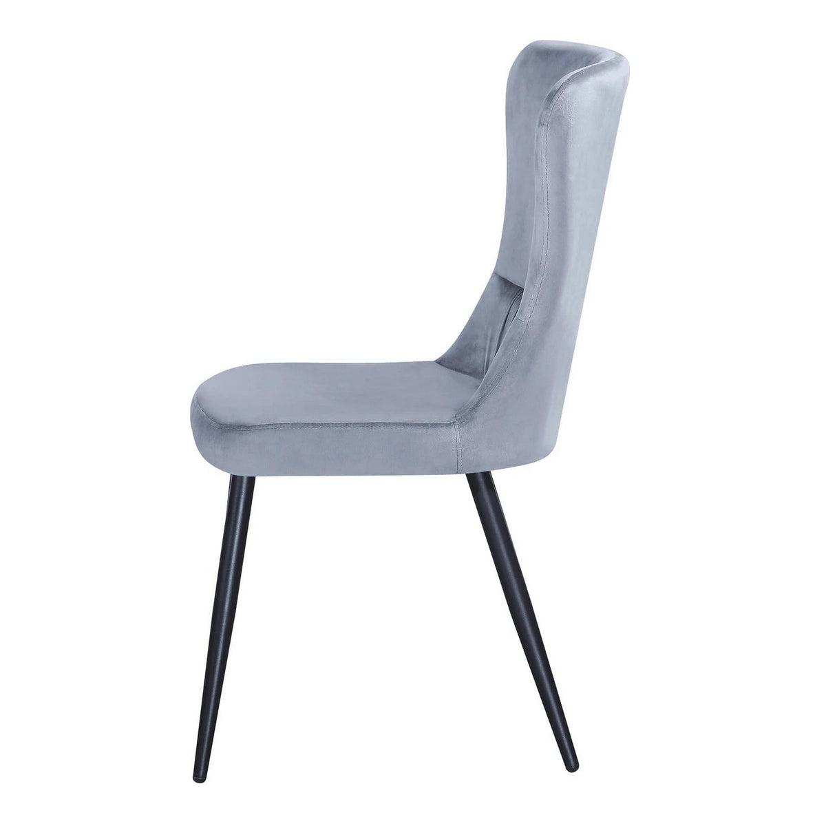 Scaun MIA, albastru deschis/negru, stofa catifelata/metal, 51x62x95 cm