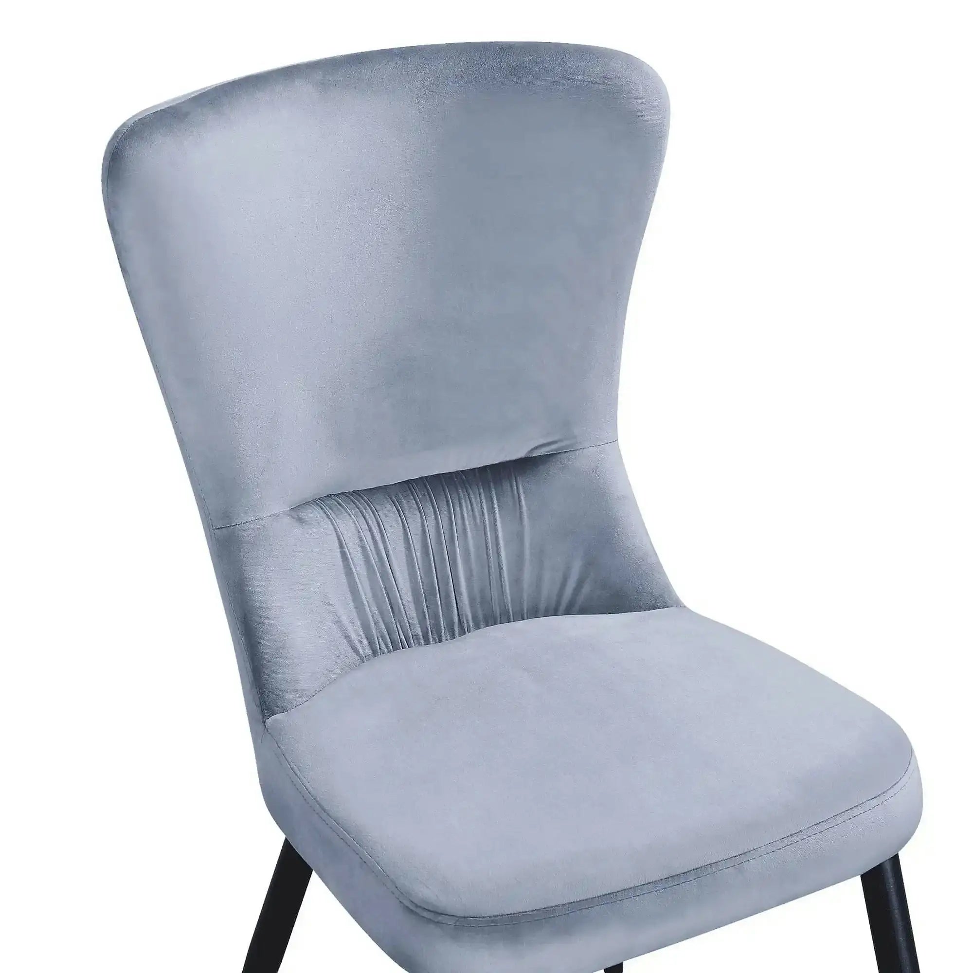 Scaun MIA, albastru deschis/negru, stofa catifelata/metal, 51x62x95 cm
