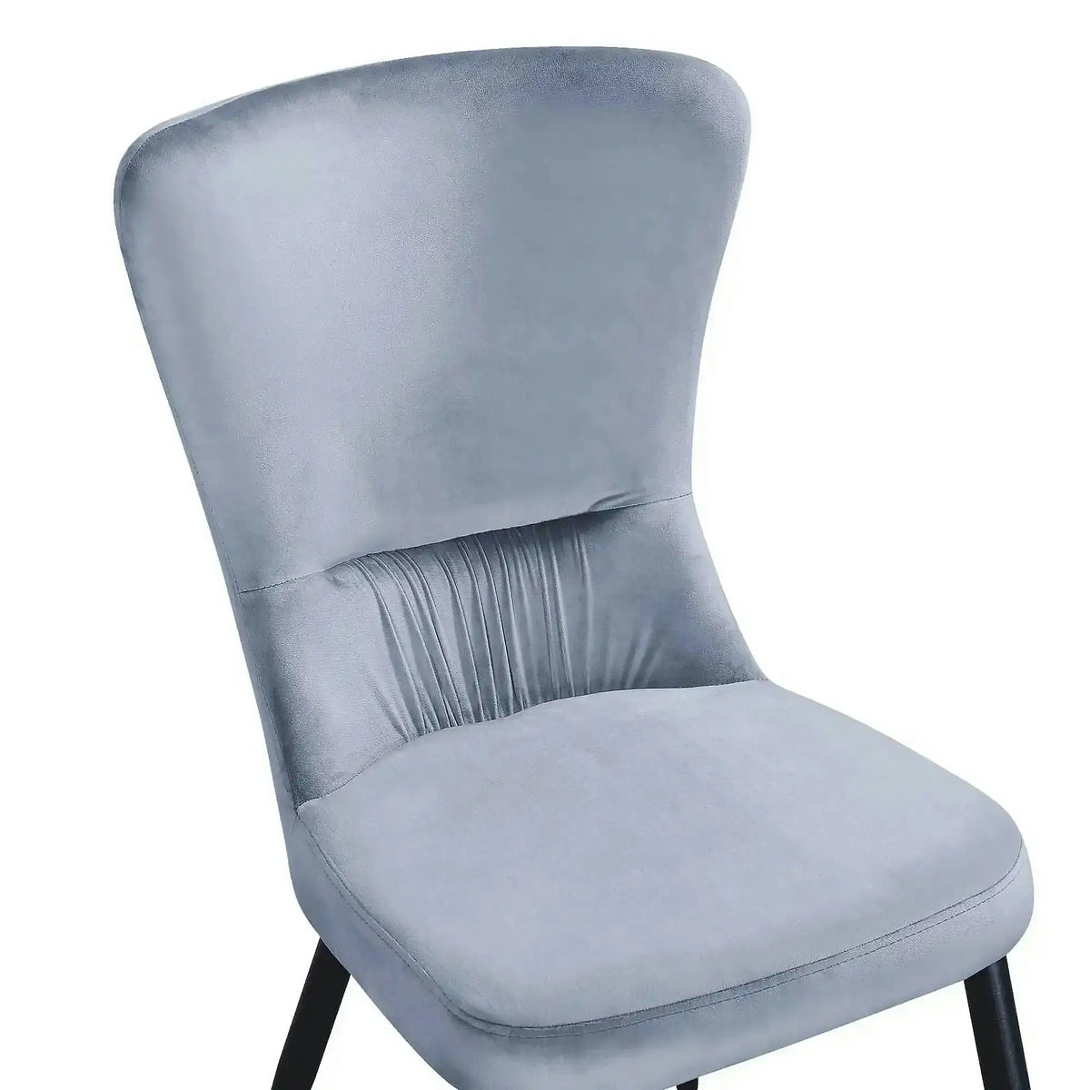 Scaun MIA, albastru deschis/negru, stofa catifelata/metal, 51x62x95 cm