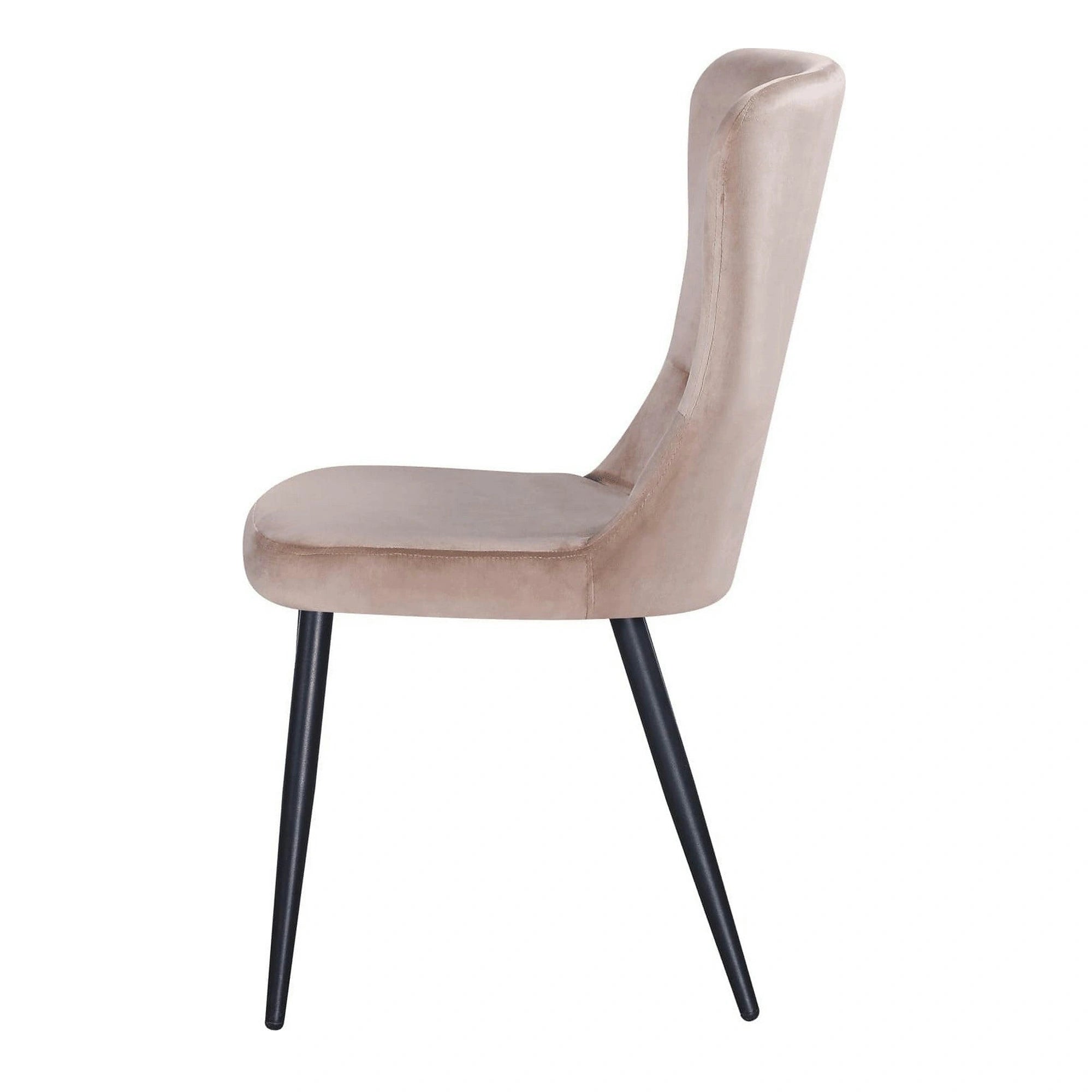 Scaun MIA, bej/negru, stofa catifelata/metal, 51x62x95 cm