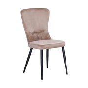 Scaun MIA, bej/negru, stofa catifelata/metal, 51x62x95 cm