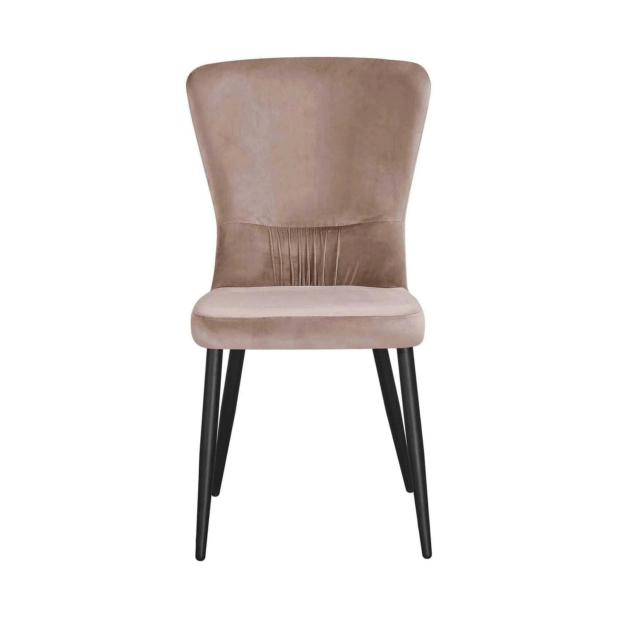 Scaun MIA, bej/negru, stofa catifelata/metal, 51x62x95 cm