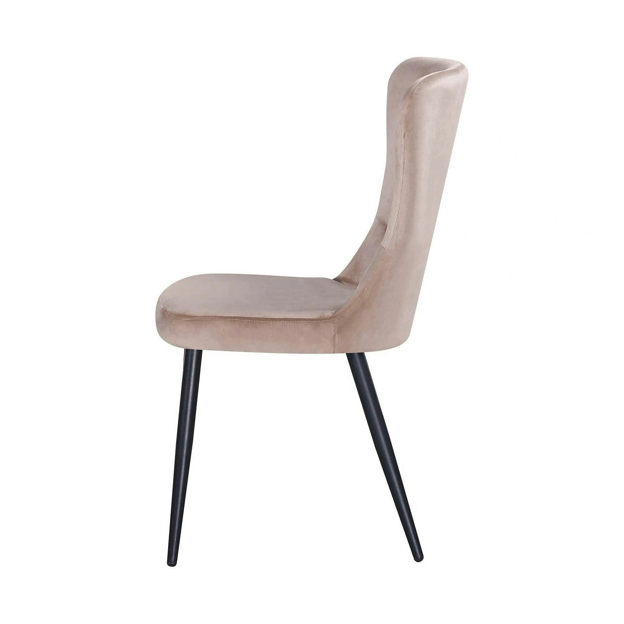 Scaun MIA, bej/negru, stofa catifelata/metal, 51x62x95 cm