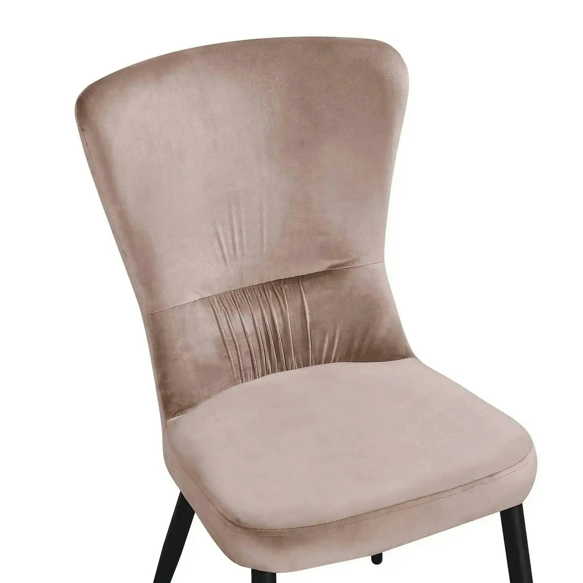 Scaun MIA, bej/negru, stofa catifelata/metal, 51x62x95 cm