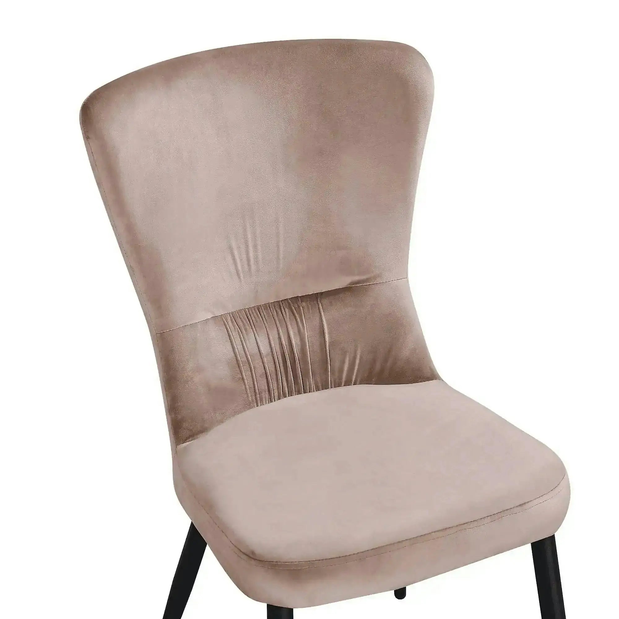 Scaun MIA, bej/negru, stofa catifelata/metal, 51x62x95 cm