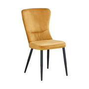 Scaun MIA, galben/negru, stofa catifelata/metal, 51x62x95 cm