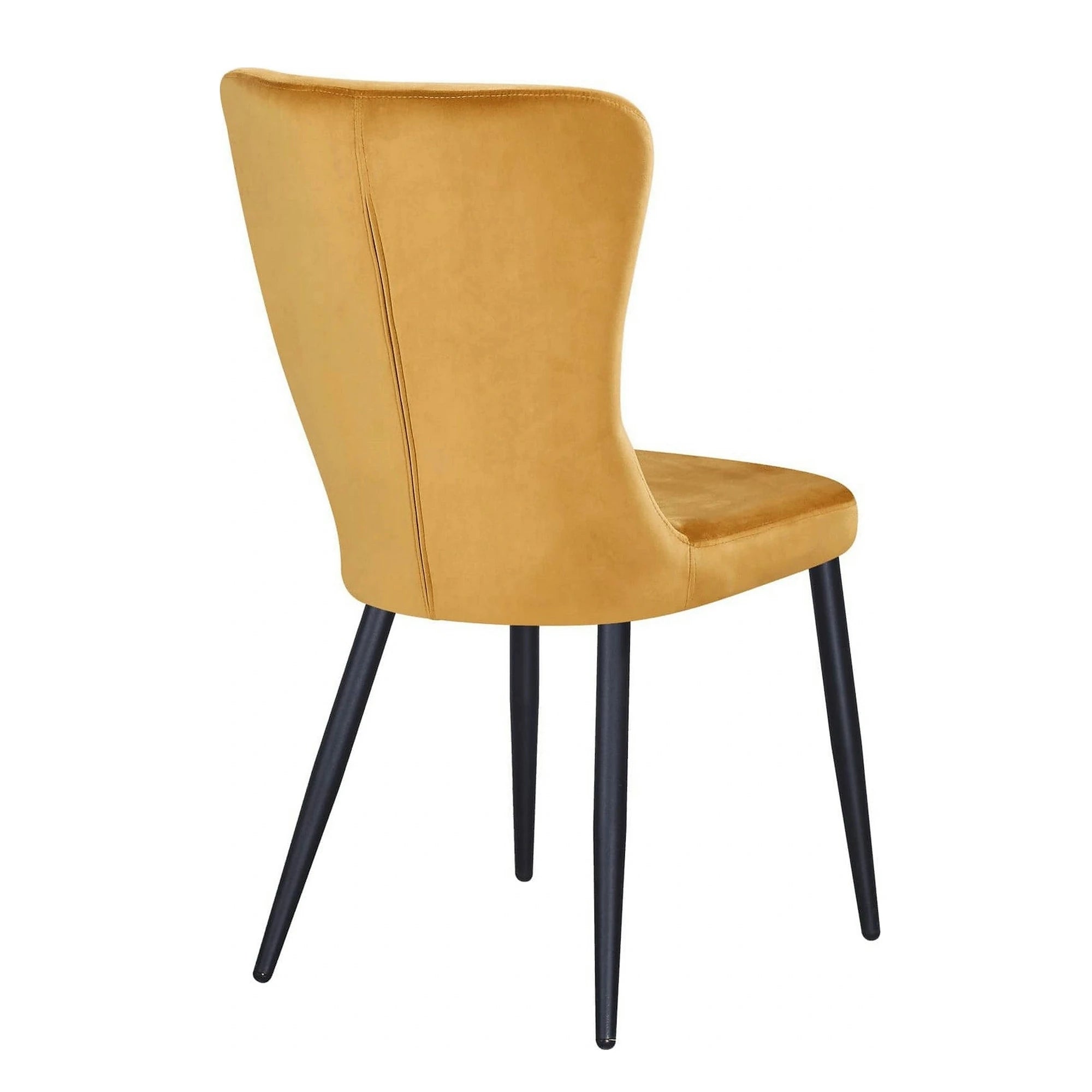 Scaun MIA, galben/negru, stofa catifelata/metal, 51x62x95 cm