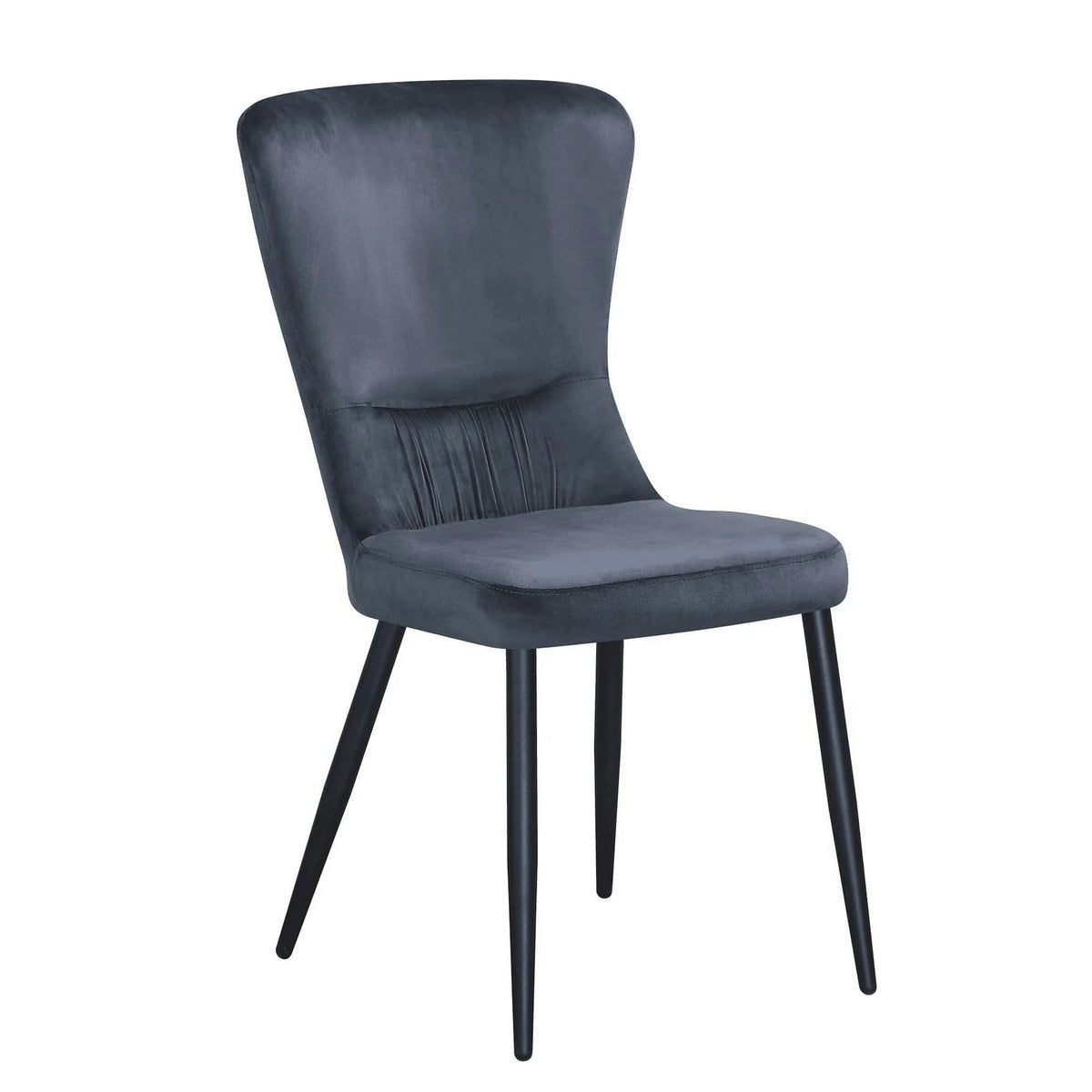 Scaun MIA, gri inchis/negru, stofa catifelata/metal, 51x62x95 cm
